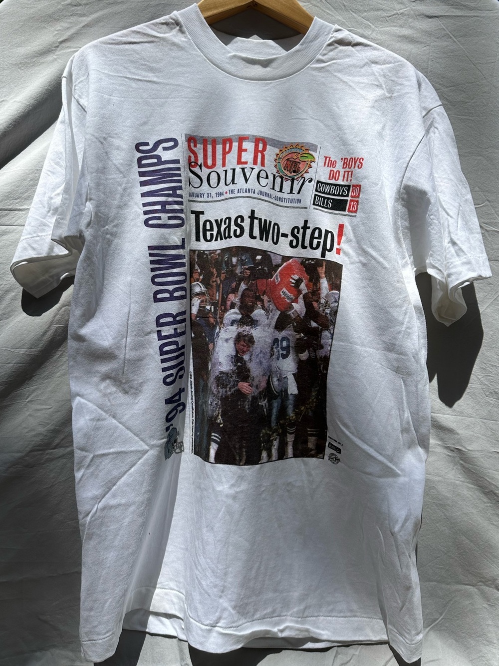 Vintage 1994 Super Bowl Champs Souvenir Tee - Dallas Cowboys Large Single Stitch